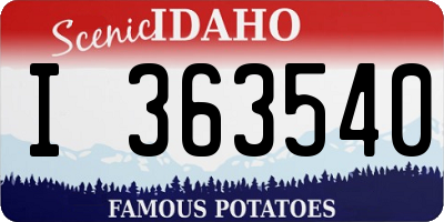 ID license plate I363540