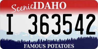 ID license plate I363542