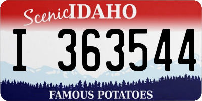 ID license plate I363544