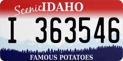 ID license plate I363546