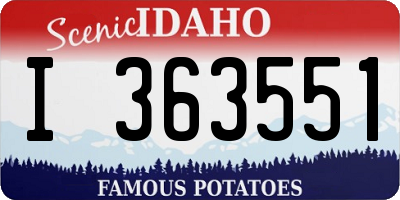 ID license plate I363551