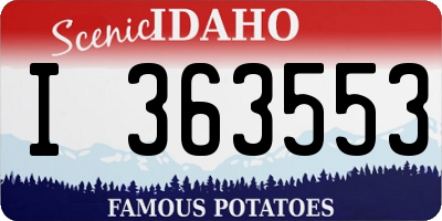 ID license plate I363553
