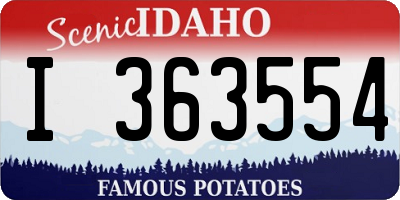 ID license plate I363554