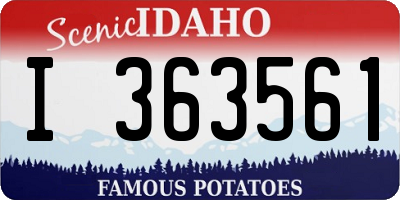 ID license plate I363561