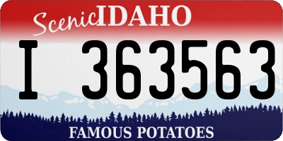 ID license plate I363563