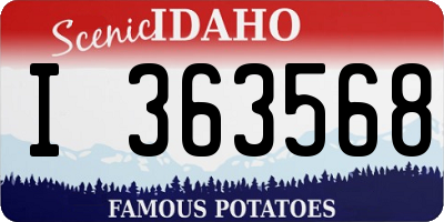 ID license plate I363568