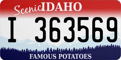 ID license plate I363569