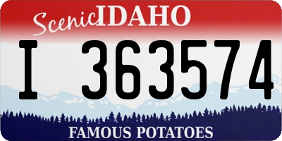 ID license plate I363574