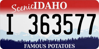 ID license plate I363577