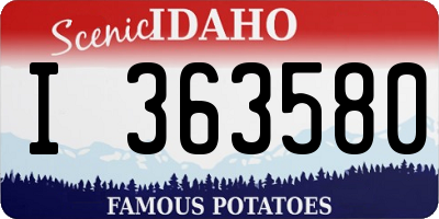 ID license plate I363580