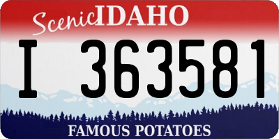 ID license plate I363581