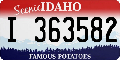 ID license plate I363582