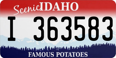 ID license plate I363583