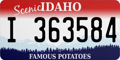 ID license plate I363584