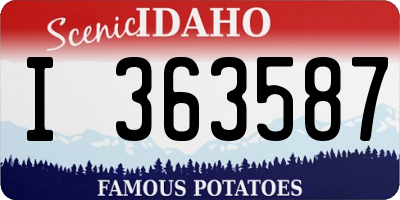 ID license plate I363587