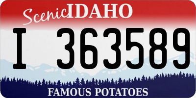 ID license plate I363589