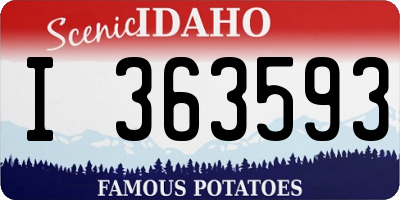 ID license plate I363593