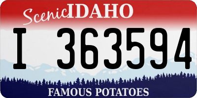 ID license plate I363594
