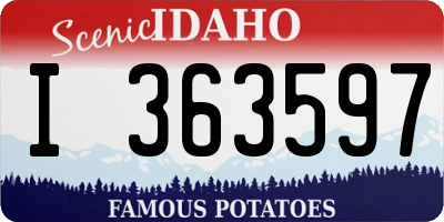 ID license plate I363597