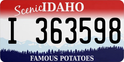 ID license plate I363598