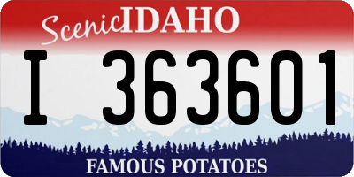 ID license plate I363601