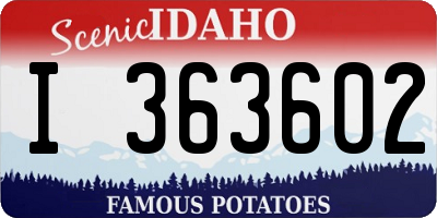 ID license plate I363602