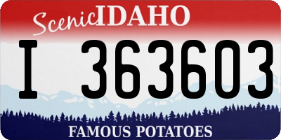 ID license plate I363603
