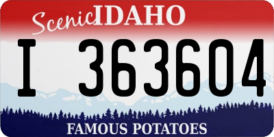 ID license plate I363604