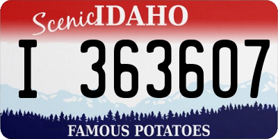 ID license plate I363607