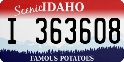 ID license plate I363608