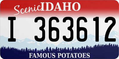 ID license plate I363612