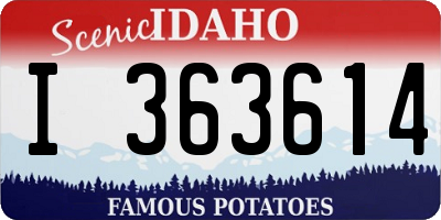 ID license plate I363614