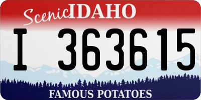 ID license plate I363615