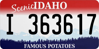 ID license plate I363617
