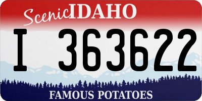 ID license plate I363622