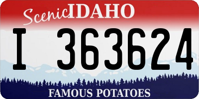 ID license plate I363624