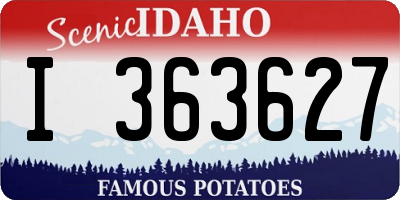 ID license plate I363627
