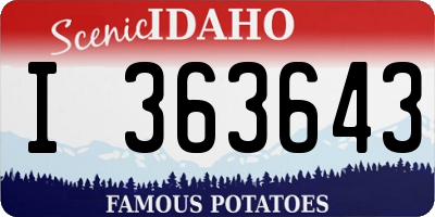 ID license plate I363643