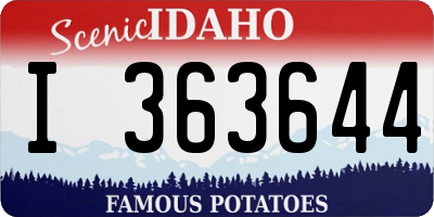 ID license plate I363644