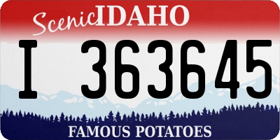 ID license plate I363645