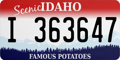 ID license plate I363647