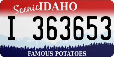 ID license plate I363653