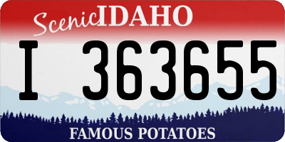 ID license plate I363655
