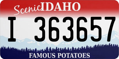 ID license plate I363657