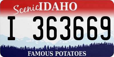 ID license plate I363669