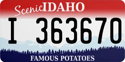 ID license plate I363670