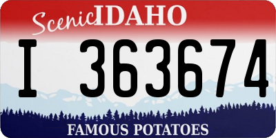 ID license plate I363674