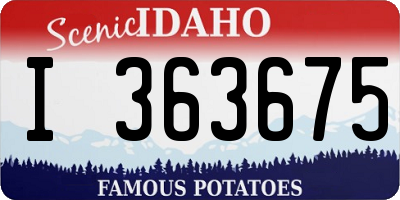 ID license plate I363675