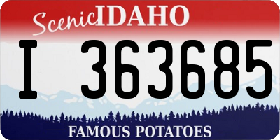 ID license plate I363685