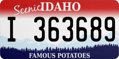 ID license plate I363689